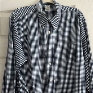 Brooks Brothers Men's Navy Gingham Shirt